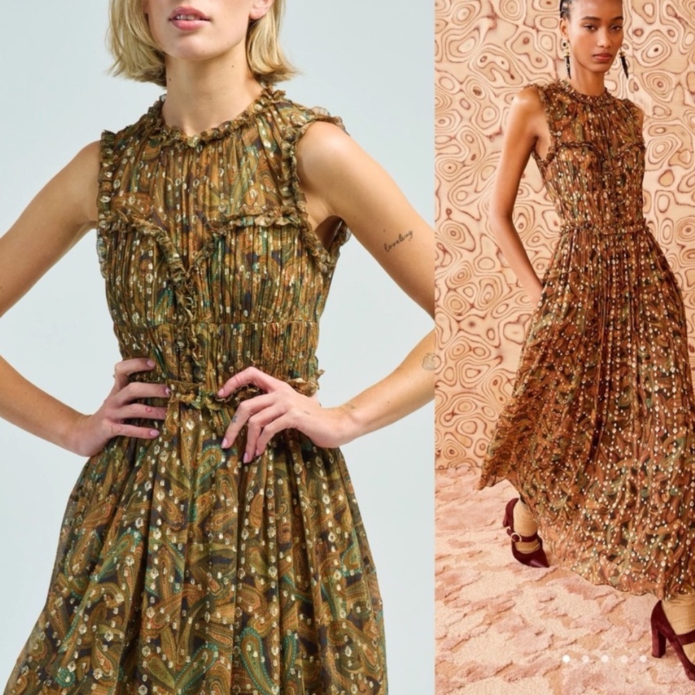 Ulla Johnson Kasia Paisley Silk-Blend Midi-Dress